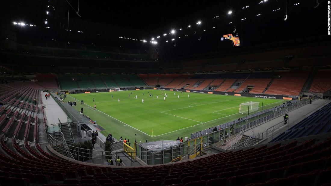 Inter Milan plays Ludogorets in an empty soccer stadium in Milan, Italy, on February 27. The match &lt;a href=&quot;https://edition.cnn.com/2020/02/28/football/inter-milan-coronavirus-ludogorets-football-spt-intl/index.html&quot; target=&quot;_blank&quot;&gt;was ordered to be played behind closed doors&lt;/a&gt; as Italian authorities continue to grapple with the coronavirus outbreak.